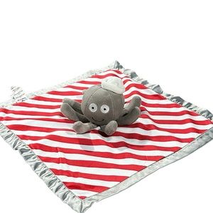 BELLE Red Stripe Baby Octopus Security Blanket Lovie